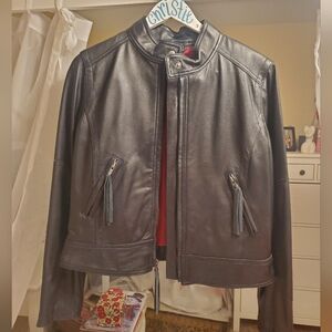 Womans Black Leather Jacket